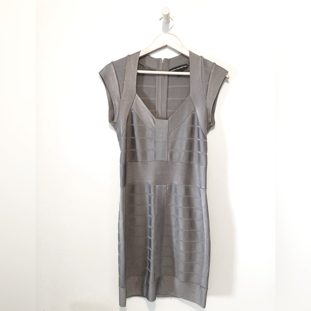 FRENCH CONNECTION Steel Gray Bandage Dress